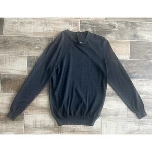 $2,195 NWT Kiton Napoli Charcoal Crewneck Pullover 100% Wool Sweater Size 50/M